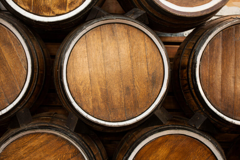 wooden barrels